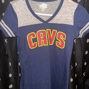 CAVS Women's Blue and Gray Short Sleeve Tee
